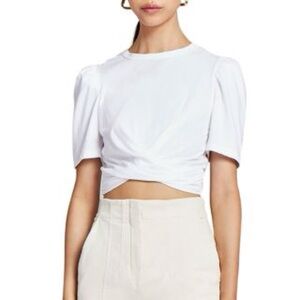 A.L.C. Monica Crop Tee White